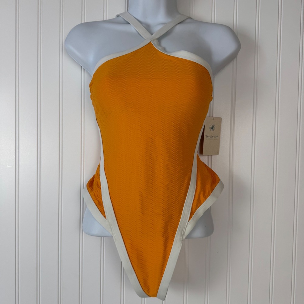 Body Glove Tatiana Weston-Webb Eco Stephanie Swimsuit Womens XS One Piece Yellow